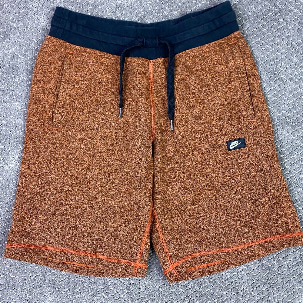 Nike Alumni Shoebox Shorts Men's Small Orange Gym Athletic Running Drawstring
